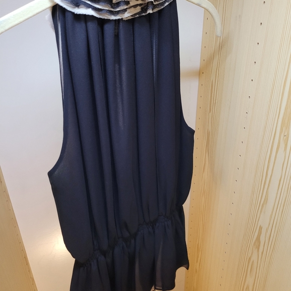 Neiman Marcus & Target Robert Rodriguez Collection Black/Taupe Chiffon Blouse - Picture 3 of 6